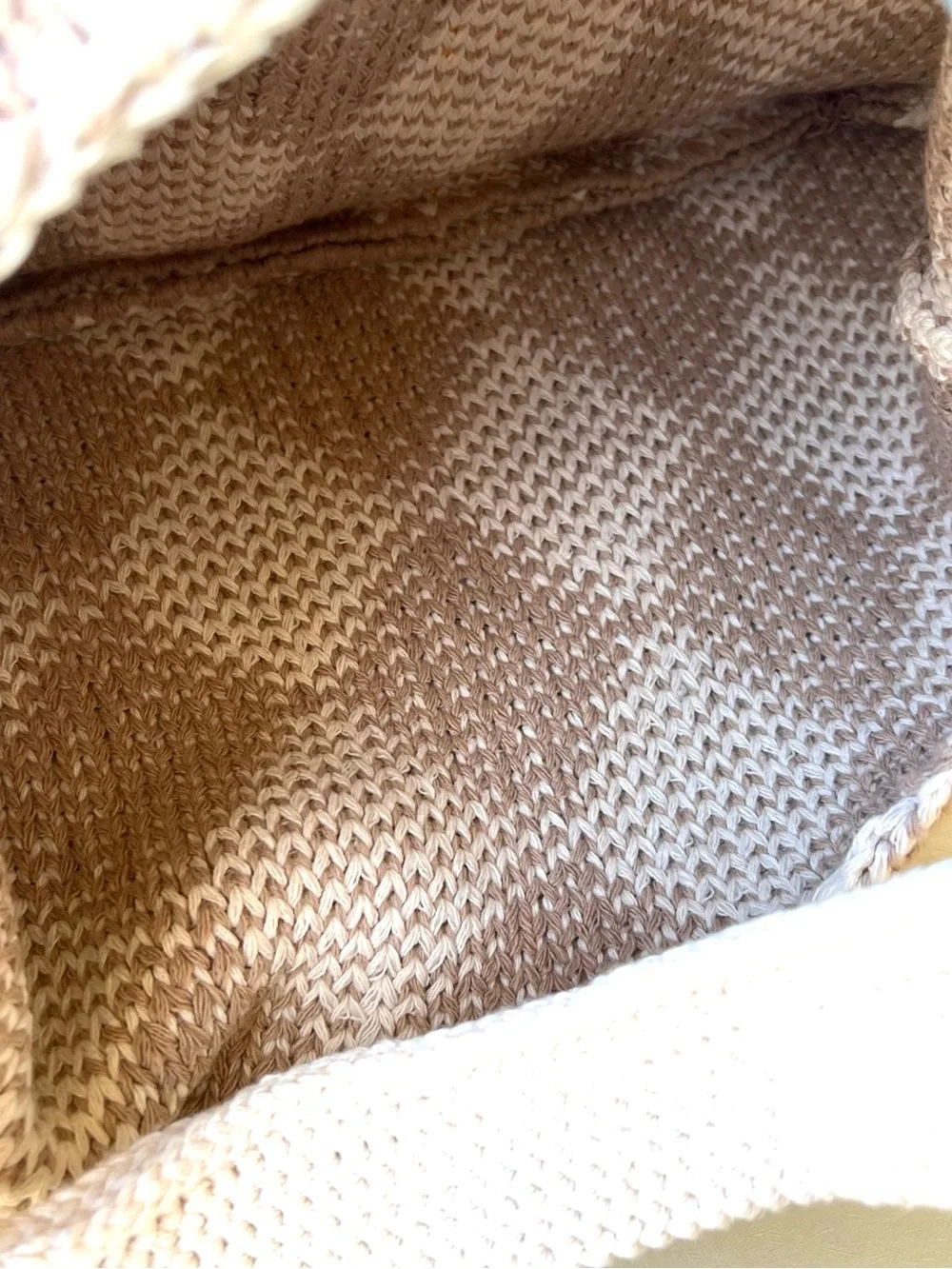 Kopari Limited Edition Checkered Knit Cream and Tan